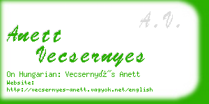 anett vecsernyes business card